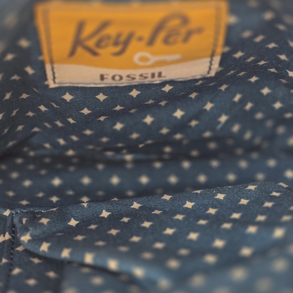 Fossil key per olive green nylon quilted floral stiching crossbody purse bag - Picture 9 of 9